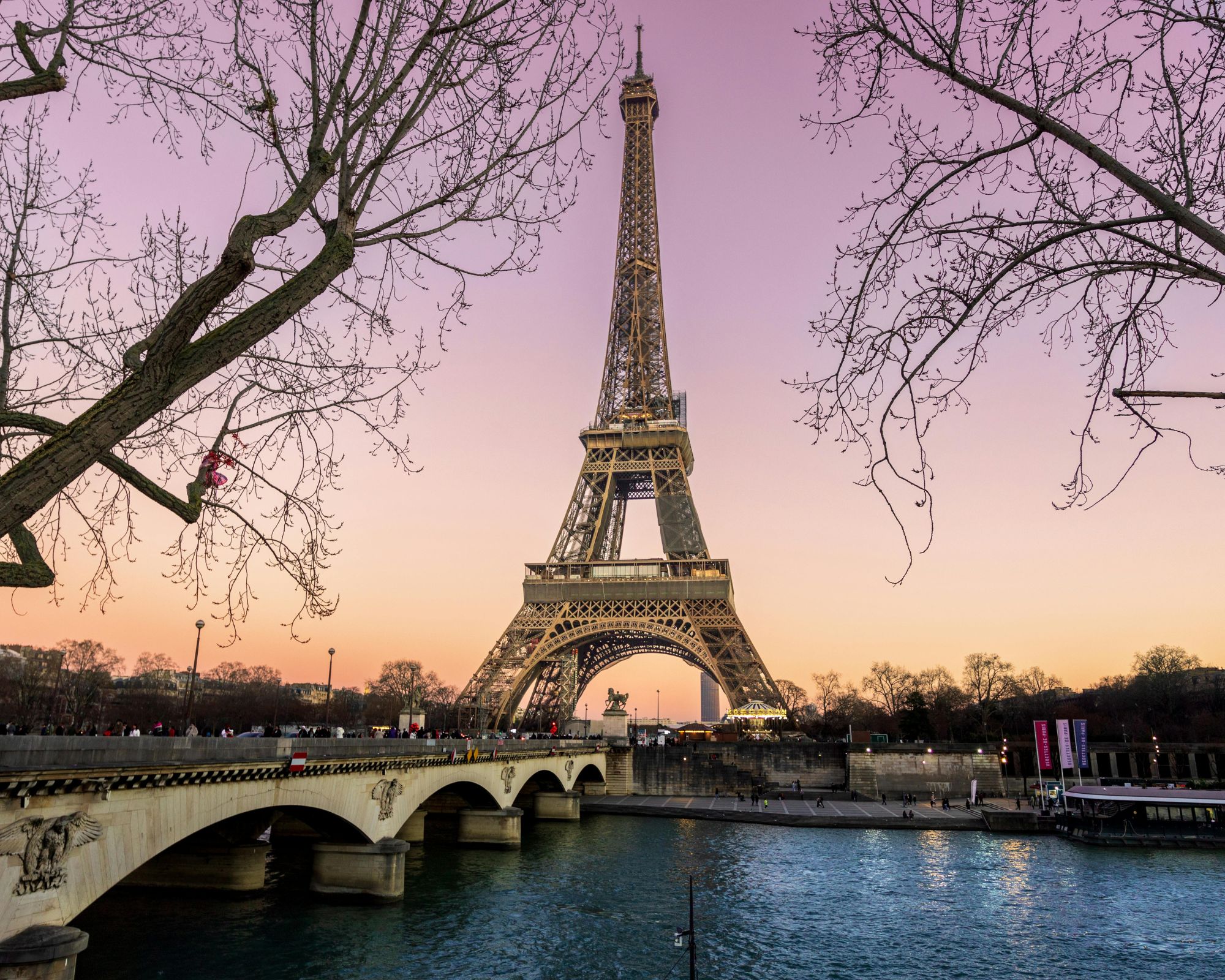 Paris riverside scene in France
