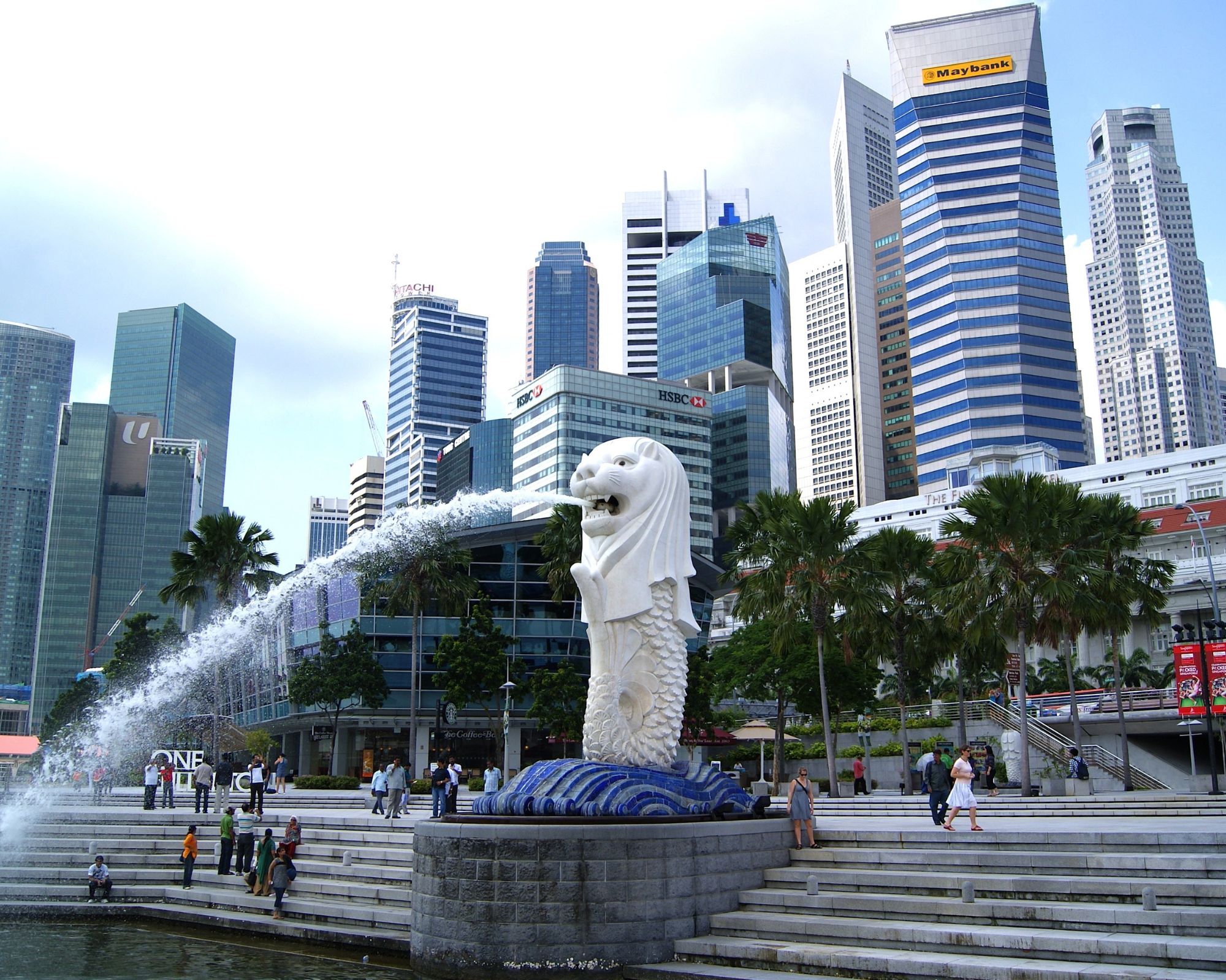 Singapore skyline and Merlion