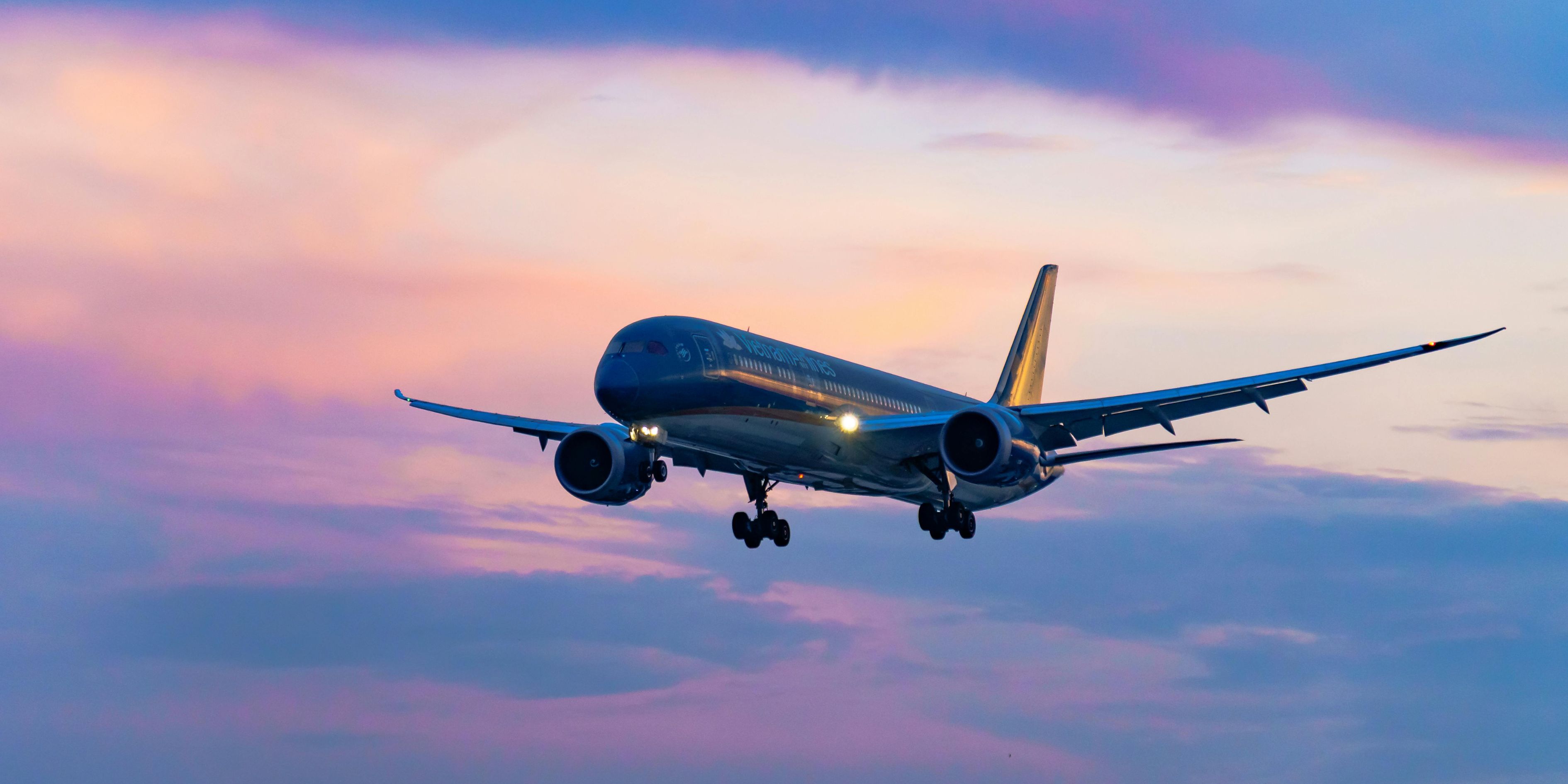 Passenger aircraft in the sky